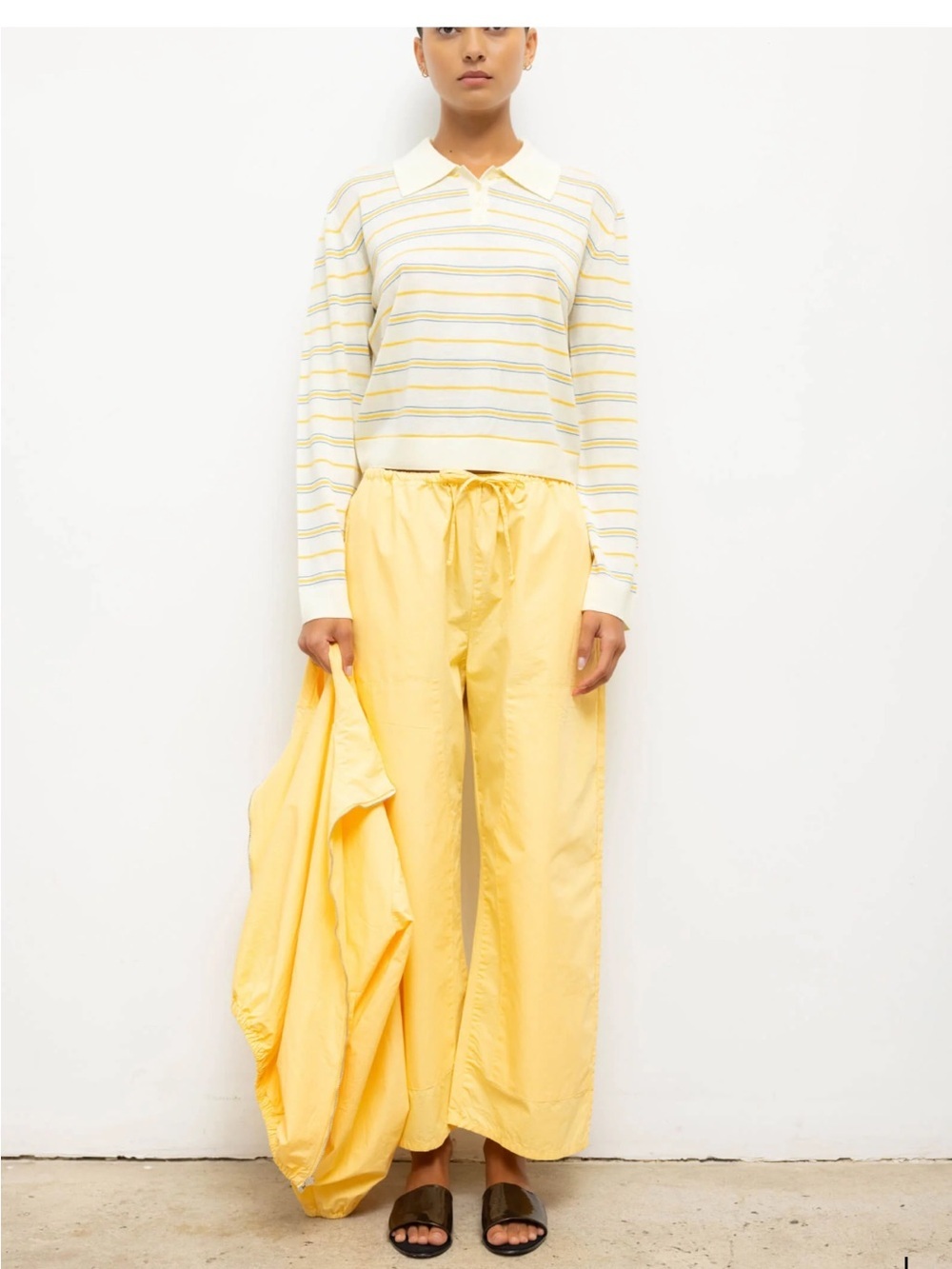 LESET Kyoto carpenter pants in zest (butter yellow) sz small